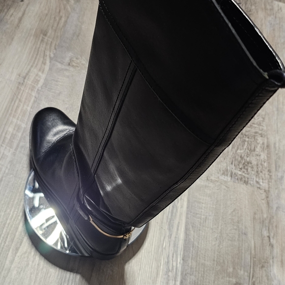 Authentic Tory Burch Kneel High Black Leather Riding Boots - Picture 8 of 16